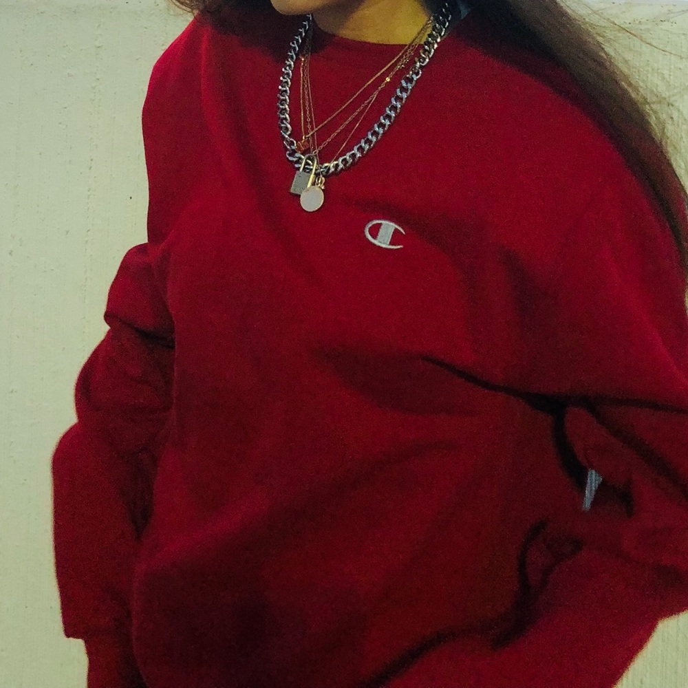 red champion crewneck